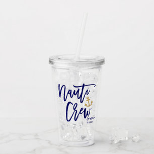 Nauti Crew Rolig Blå Kustlig Brudtärna Take Away Mugg