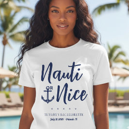 Nauti eller Trevlig Ankare Nautisk Sjungbröllopsfe T Shirt