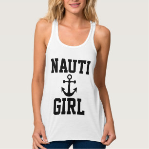 NAUTI GIRL Nautical Beach T-Shirts Linne Med Racerback