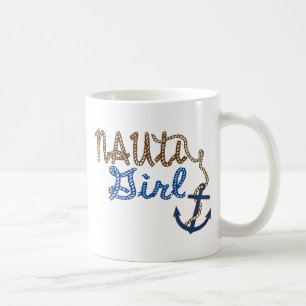 Nauti Girl Rope Knops och Anchor Kaffemugg