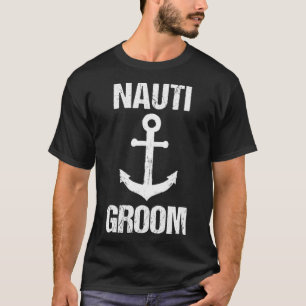 Nauti Groom Boaters Bröllopspresent Bröllopsresa T Shirt