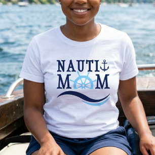 Nauti Mamma Blå Ror Nautilus Födelsedagsfest Föräl T Shirt
