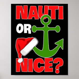 Nauti Naugty eller Nice Santa Julafton Cruise Boat Poster