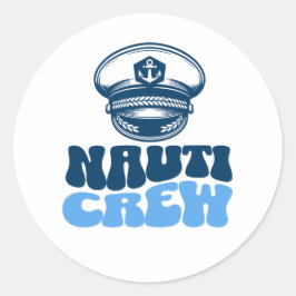 Nauti Nautical bachelorette party crew Runt Klistermärke