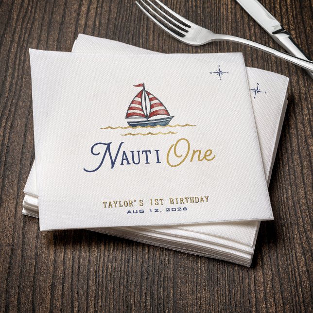 Nauti One Segelbåt 1-årsfest Pappersservett (Skapare uppladdad)