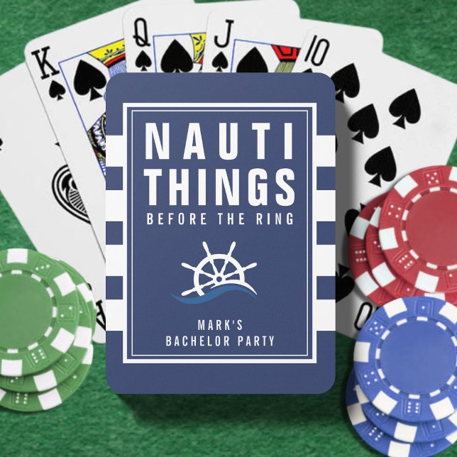Nauti Things Sällhetsfest Skeppsratt Blårandig Casinokort (Skapare uppladdad)