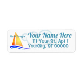 Nauti Thoughts Nautical Sailboat Returadress Etikett