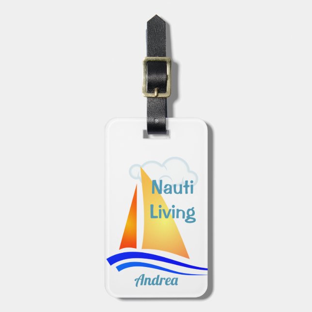 Nauti Thoughts Nautisk segelbåt Bagagebricka (Vertikal Framsida)