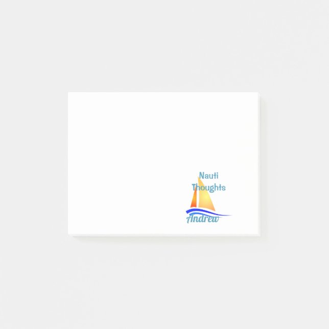 Nauti Thoughts Nautisk segelbåt Post-it Block (Framsida)