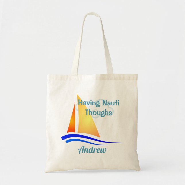 Nauti Thoughts Nautisk segelbåt Tygkasse (Framsidan)