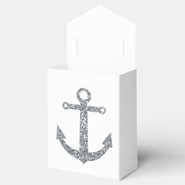 Nautiala ankare silverglitter presentaskar till br (Öppnad)