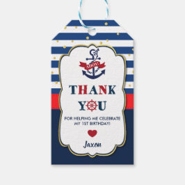 Nautical Ahoy Anchor Födelsedagsfest för marinens  Presentetikett