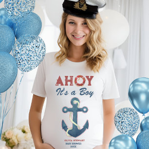 Nautical Ahoy är en babyduschinbjudan till pojken T Shirt