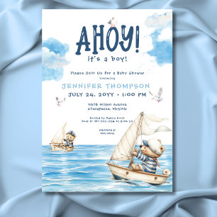 Nautical Ahoy är en pojkvaktare för barn. Inbjudningar