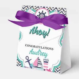 Nautical Ahoy Baby Shower 3"w x 1.5"l x 3.25"h Presentaskar
