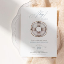 Nautical Ahoy Baby Shower Boy's bjudande