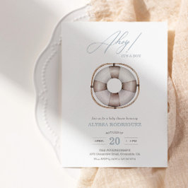 Nautical Ahoy Baby Shower Boy's bjudande Inbjudningar