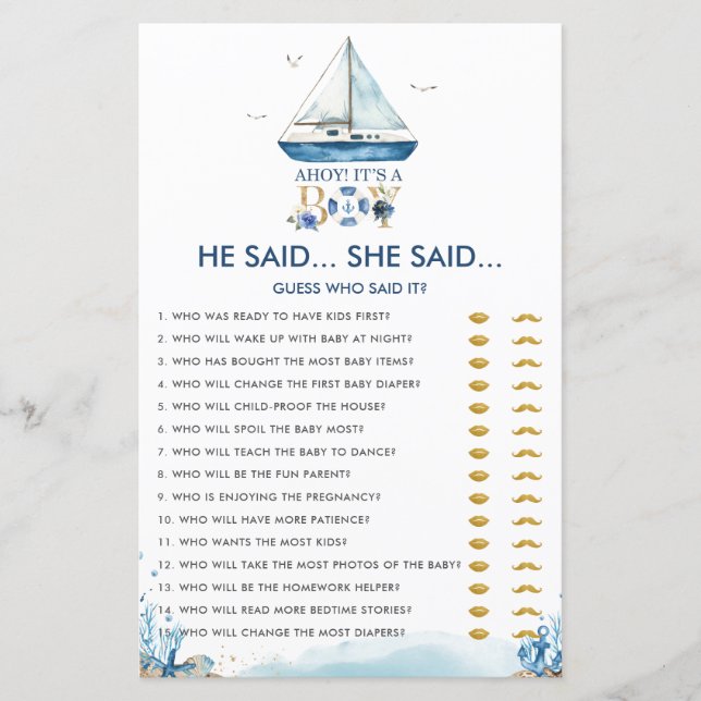 Nautical Ahoy.. Det är en pojke han sa att hon sa  (Framsida)