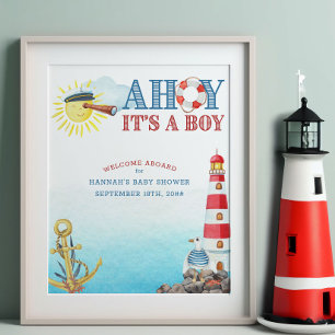 Nautical Ahoy.. Det är en välkomsthälsning till po Poster