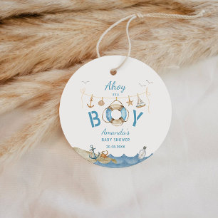 Nautical Ahoy It's a Boy Baby Shower Gåvor Etiketter