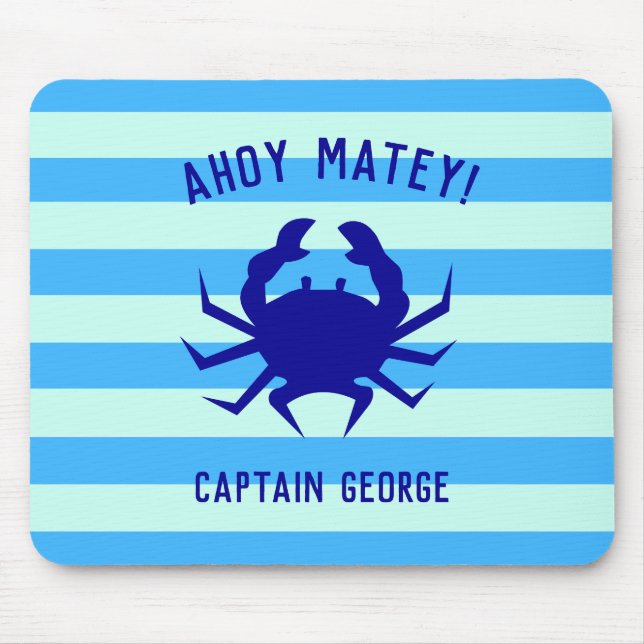 Nautical Ahoy Matey! Personlig musmatta strand (Framsidan)