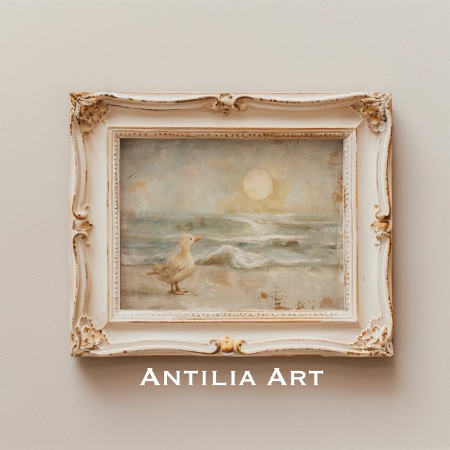 Nautical Albatross Painting Vintage Sunny Beach Poster (Skapare uppladdad)