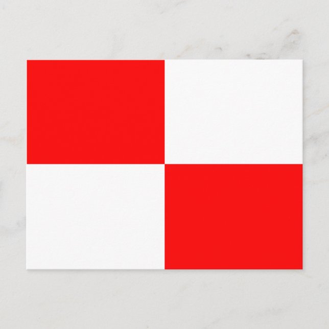 Nautical Alphabet Flagga Signal Brev U Vykort (Framsida)