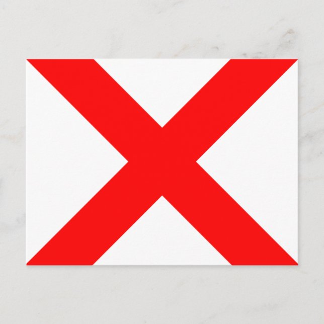 Nautical Alphabet Flagga Signal Brev V Vykort (Framsida)