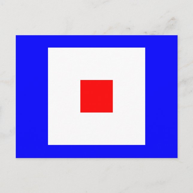 Nautical Alphabet Flagga Signal Brev W Vykort (Framsida)