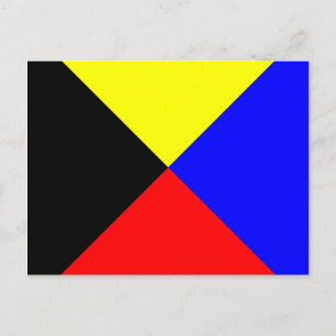 Nautical Alphabet Flagga Signal Brev Z Vykort