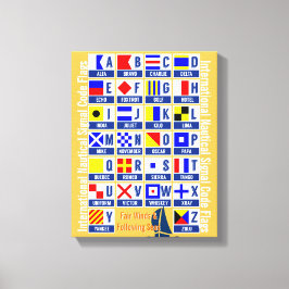 Nautical Alphabet Flaggor Canvastryck