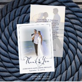 Nautical Anchor 2 Photo Bröllop Script Tack Kort