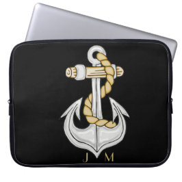 Nautical Anchor 3 Monogram Laptop sleeve