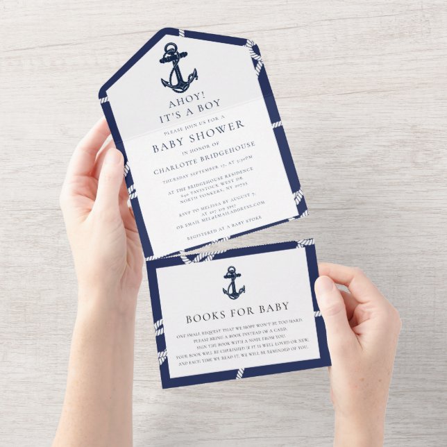 Nautical Anchor Ahoy A Boy Baby Shower (Avrivbar del)