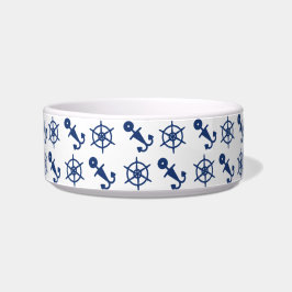 Nautical Anchor and Wheel Hund Bowl