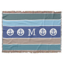 Nautical Anchor anpassningsbar monogram throw filt