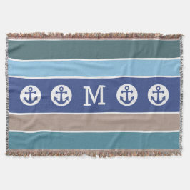 Nautical Anchor anpassningsbar monogram throw filt