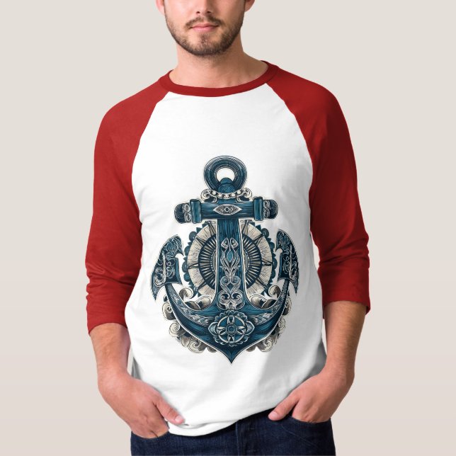 Nautical Anchor Art Grafisk T-Shirt – Vintage (Framsida)