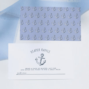 Nautical Anchor Baby Shower Blöja Lotteri Tilläggskort