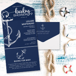 Nautical Anchor Baby Shower Bokar för Baby-flottan