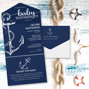Nautical Anchor Baby Shower Bokar för Baby-flottan