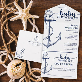 Nautical Anchor Baby Shower Diaper Raffle