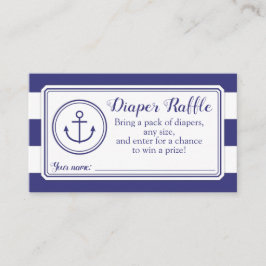 Nautical Anchor Baby Shower Diaper Raffle Biljett Tilläggskort