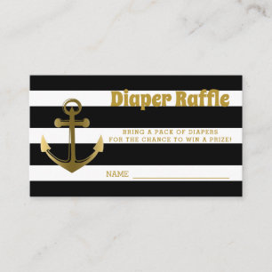 Nautical Anchor Baby Shower Diaper Raffle Biljett Tilläggskort