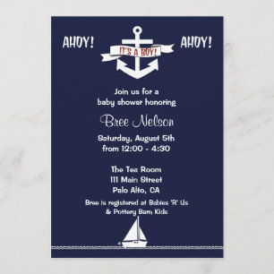 Nautical Anchor Baby Shower:Inbjudan Inbjudningar