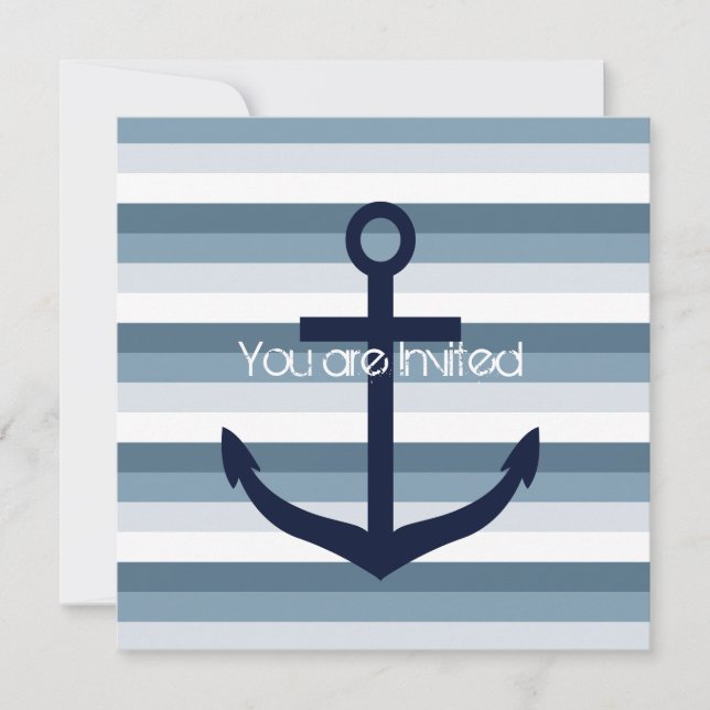 Nautical Anchor Baby Shower Inbjudningar (Framsida)
