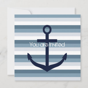Nautical Anchor Baby Shower Inbjudningar