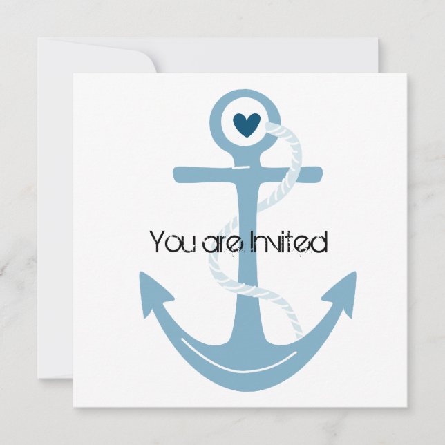 Nautical Anchor Baby Shower Inbjudningar (Framsida)
