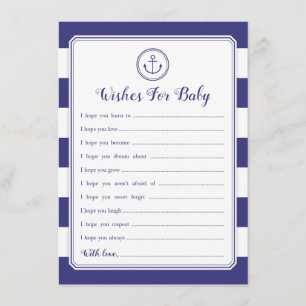 Nautical Anchor Baby Shower Önskemål för Baby Inbjudningar