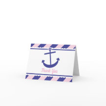Nautical Anchor Baby Shower Tack rosa navy